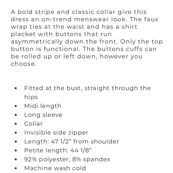 WHBM $135 Satin Striped Wrap Dress - Picture 8 of 8